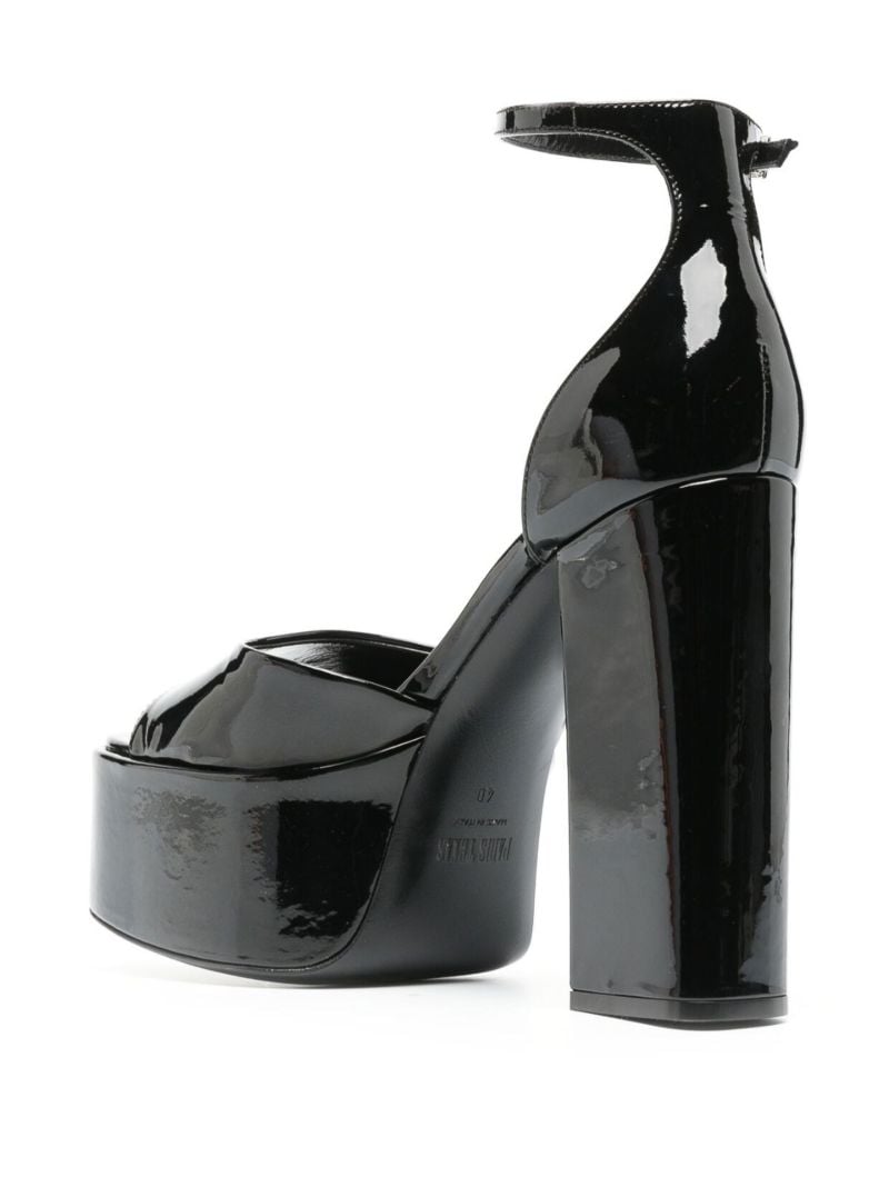 Black Tatiana 130 Platform Patent Leather Sandals