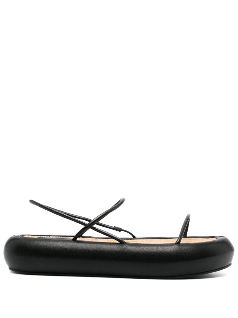 Black Tatami Flatform Leather Sandals