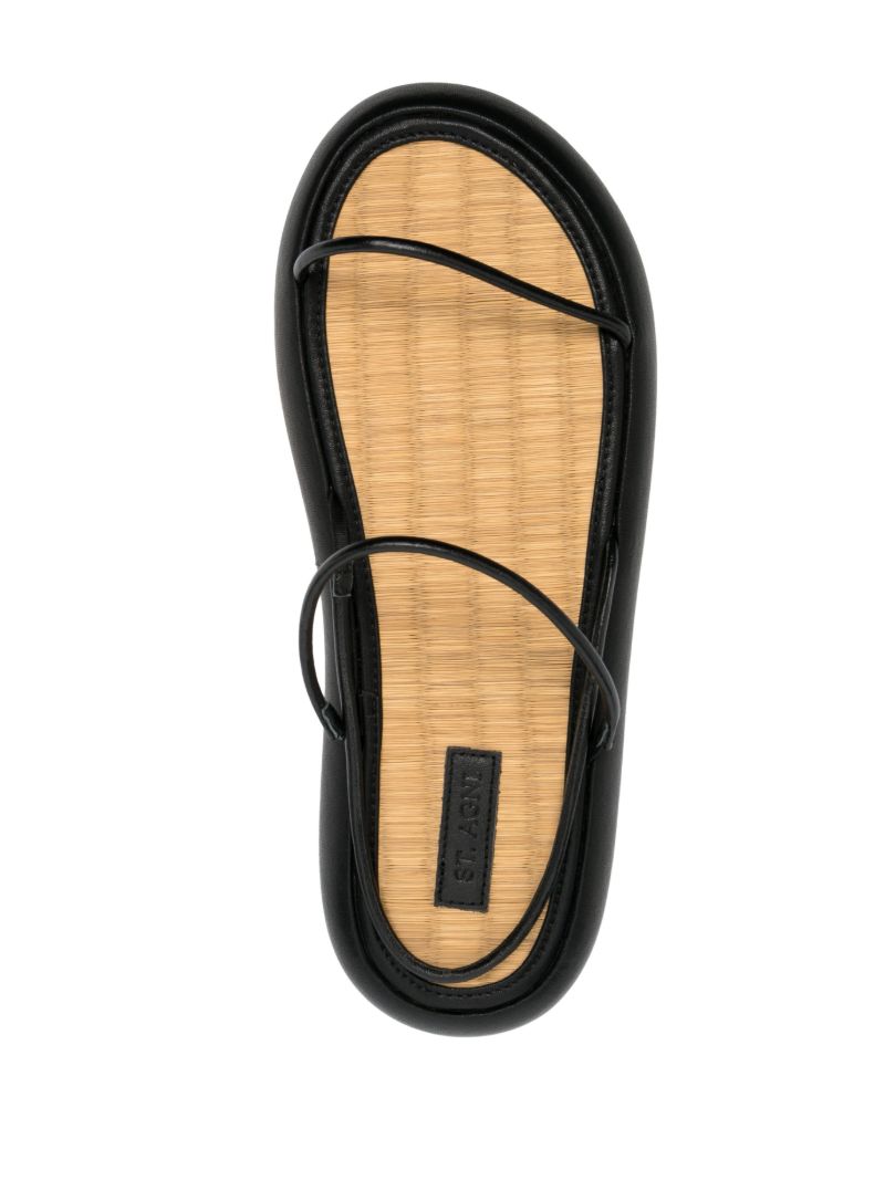 Black Tatami Flatform Leather Sandals