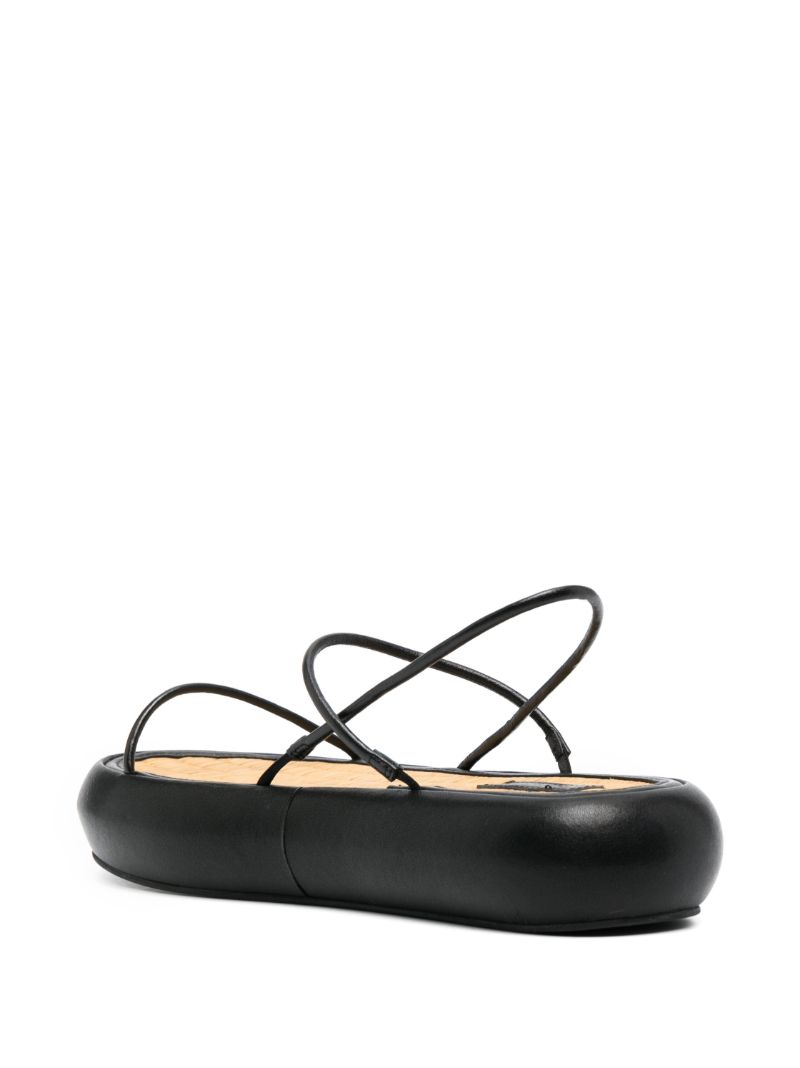 Black Tatami Flatform Leather Sandals