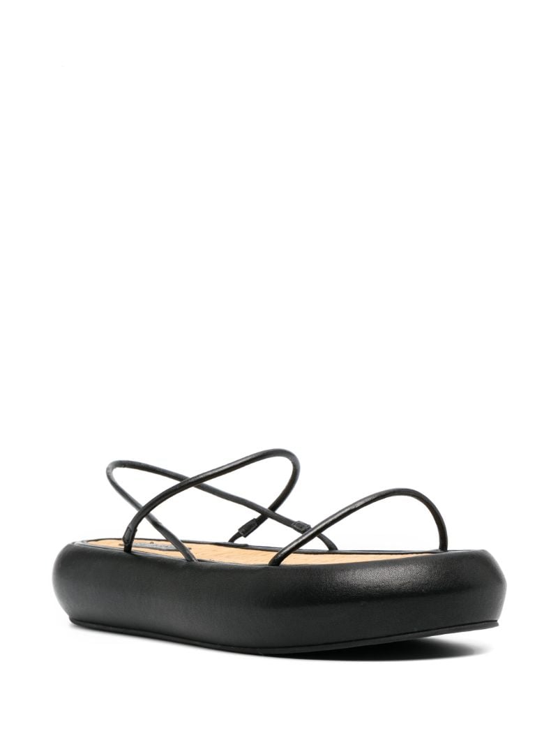Black Tatami Flatform Leather Sandals