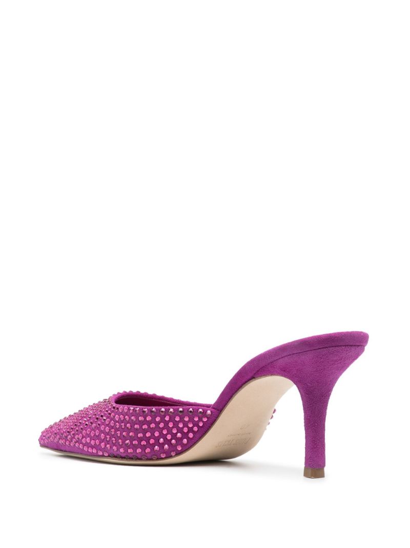 Pink Hollywood 75 Crystal Suede Mules