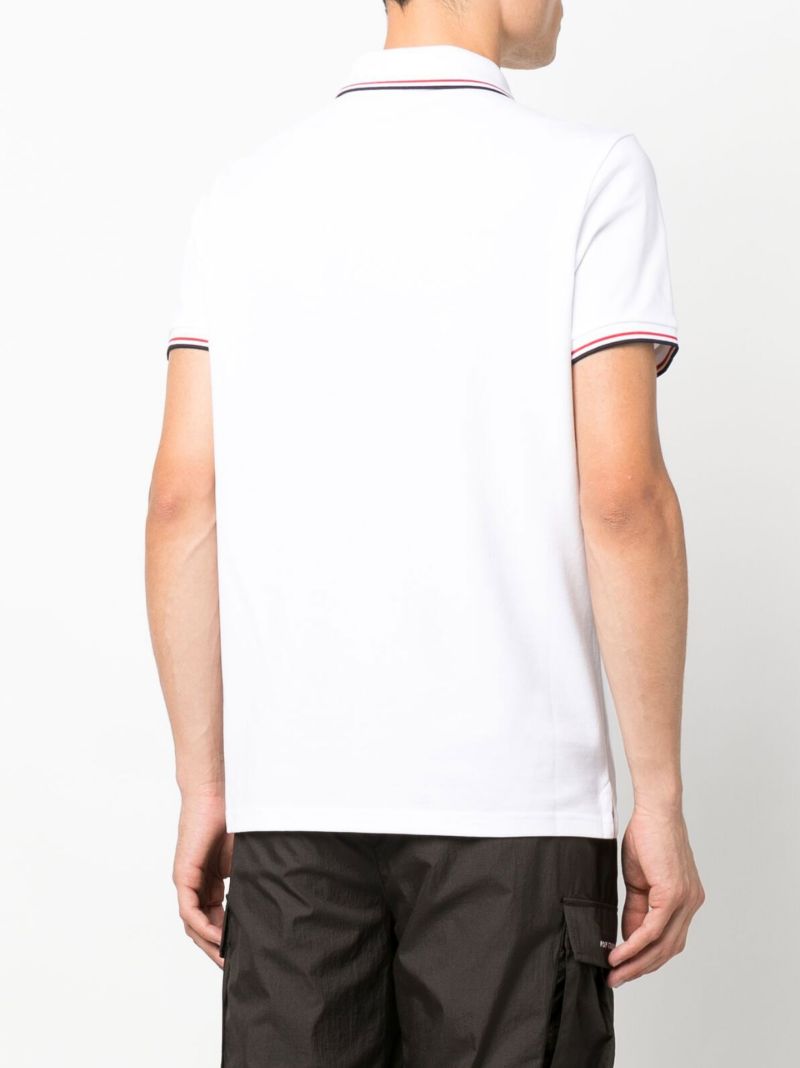 White Logo Cotton Polo Shirt