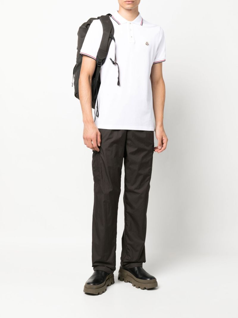 White Logo Cotton Polo Shirt