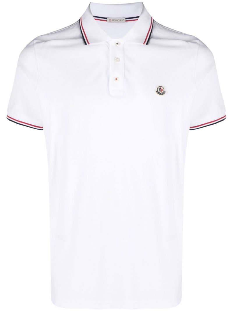 White Logo Cotton Polo Shirt