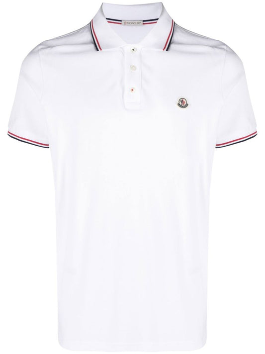 White Logo Cotton Polo Shirt