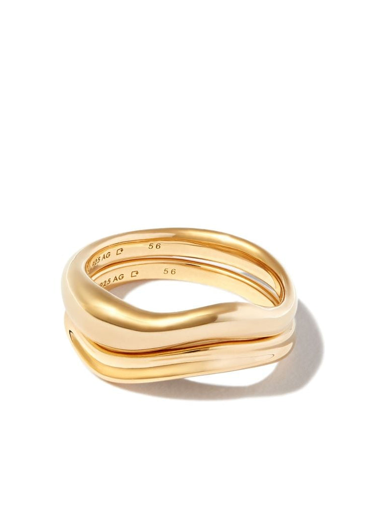 Yellow Gold-plated Vayu Stacked Ring