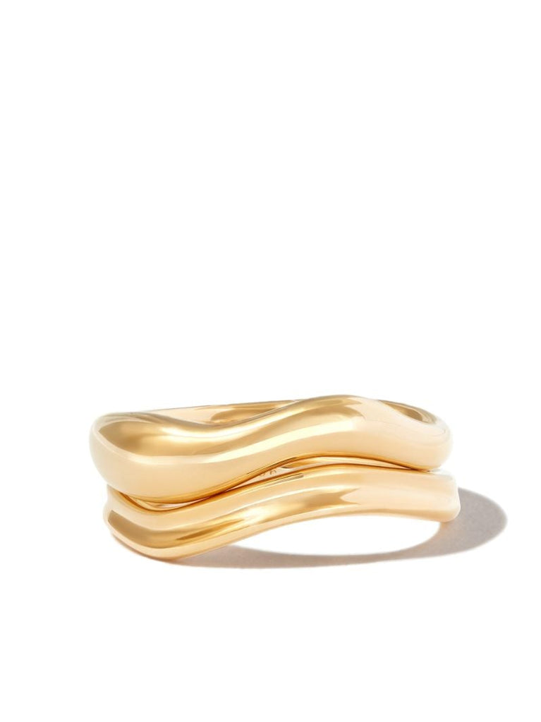 Yellow Gold-plated Vayu Stacked Ring