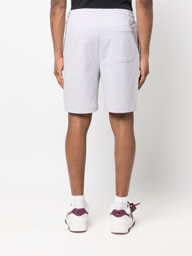 Grey Core Logo Print Cotton Shorts