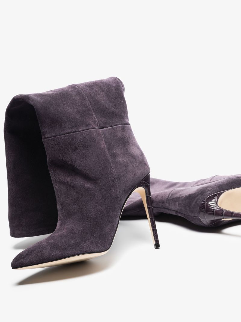 Black 105 Slouched Suede Boots