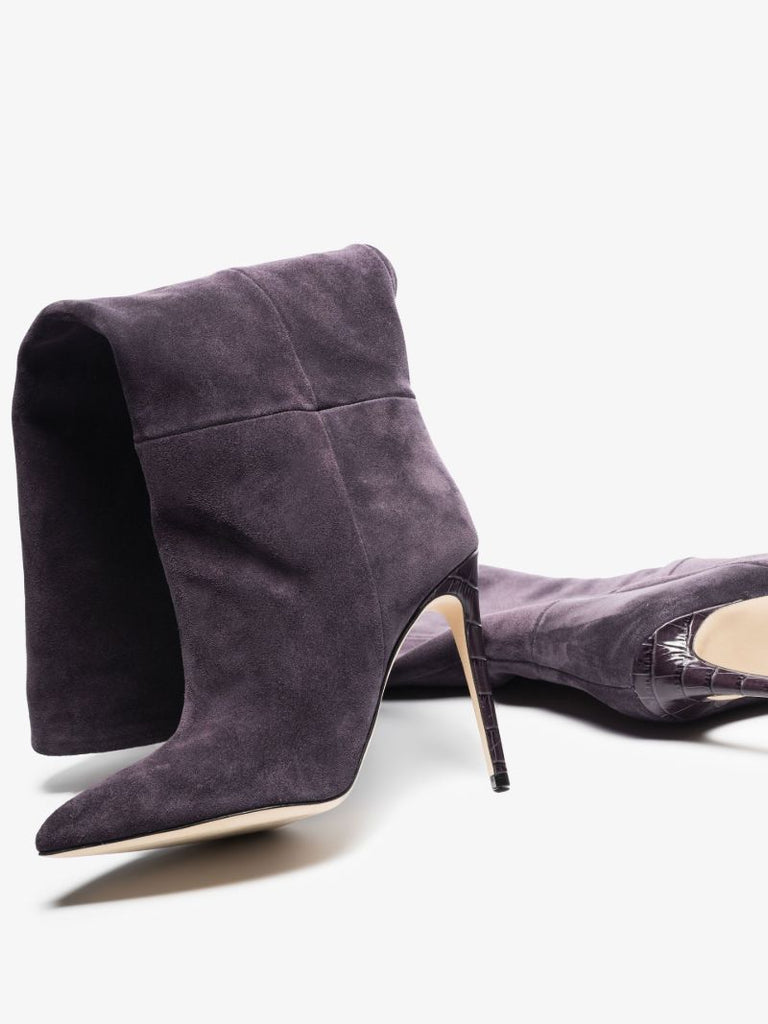 Black 105 Slouched Suede Boots