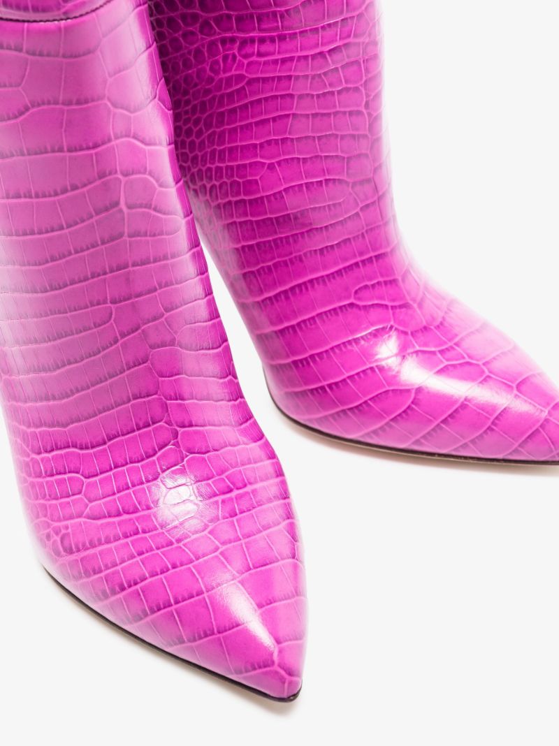 Pink 105 Mock Croc Leather Knee-high Boots