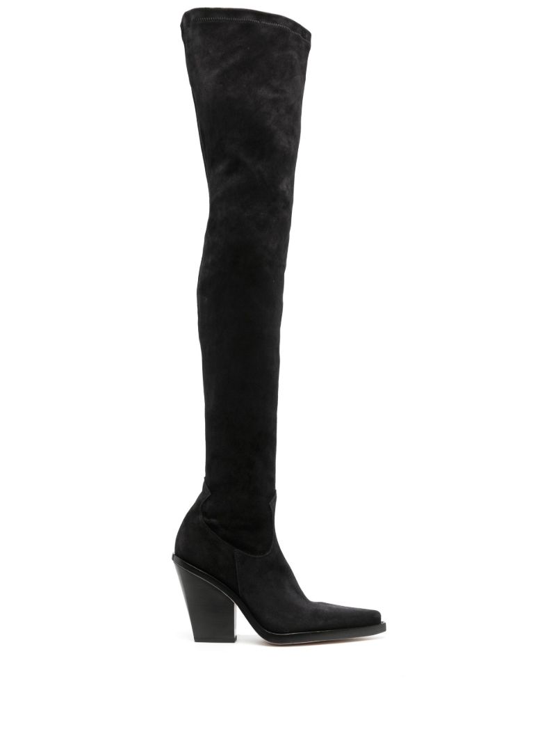 Black Vegas 100 Suede Thigh-high Boots