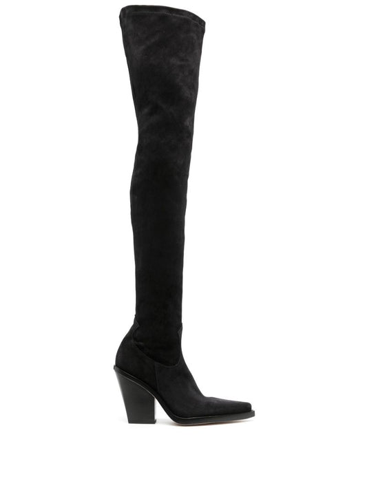 Black Vegas 100 Suede Thigh-high Boots