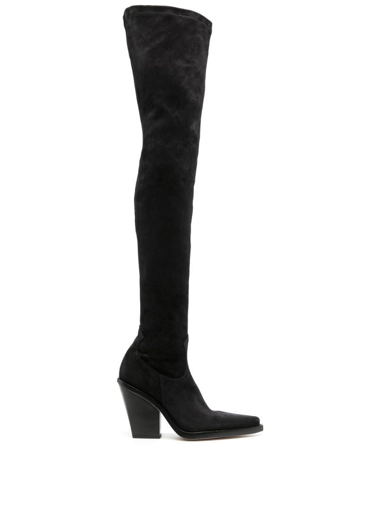 Black Vegas 100 Suede Thigh-high Boots