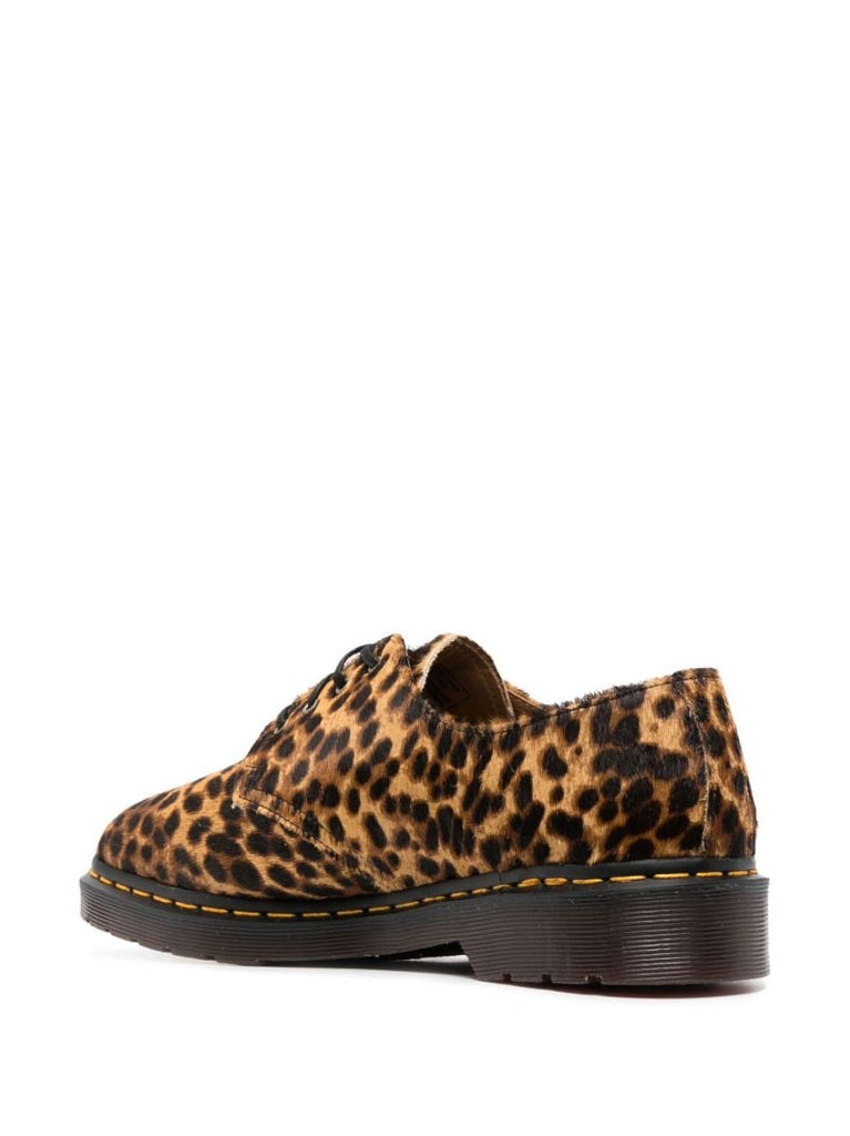 Brown Smiths Archive Leopard Print Leather Derby Shoes
