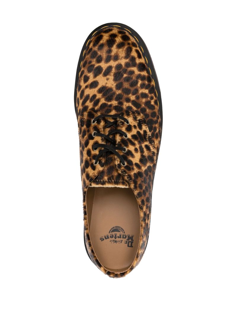 Brown Smiths Archive Leopard Print Leather Derby Shoes