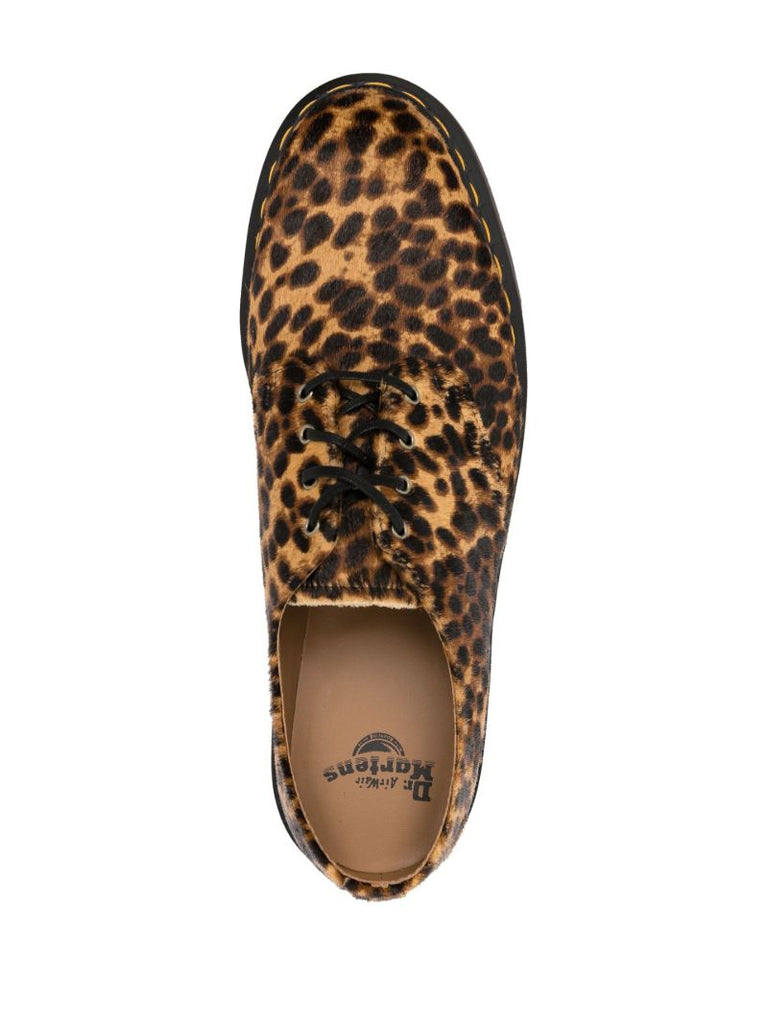 Brown Smiths Archive Leopard Print Leather Derby Shoes