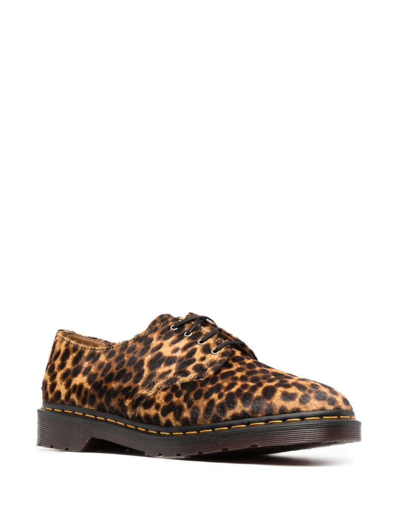 Brown Smiths Archive Leopard Print Leather Derby Shoes