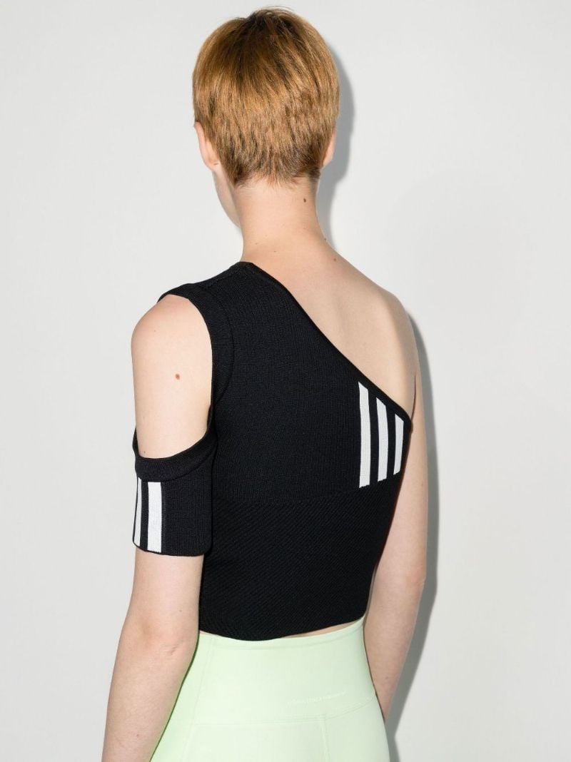 Stripe Print One Shoulder Top
