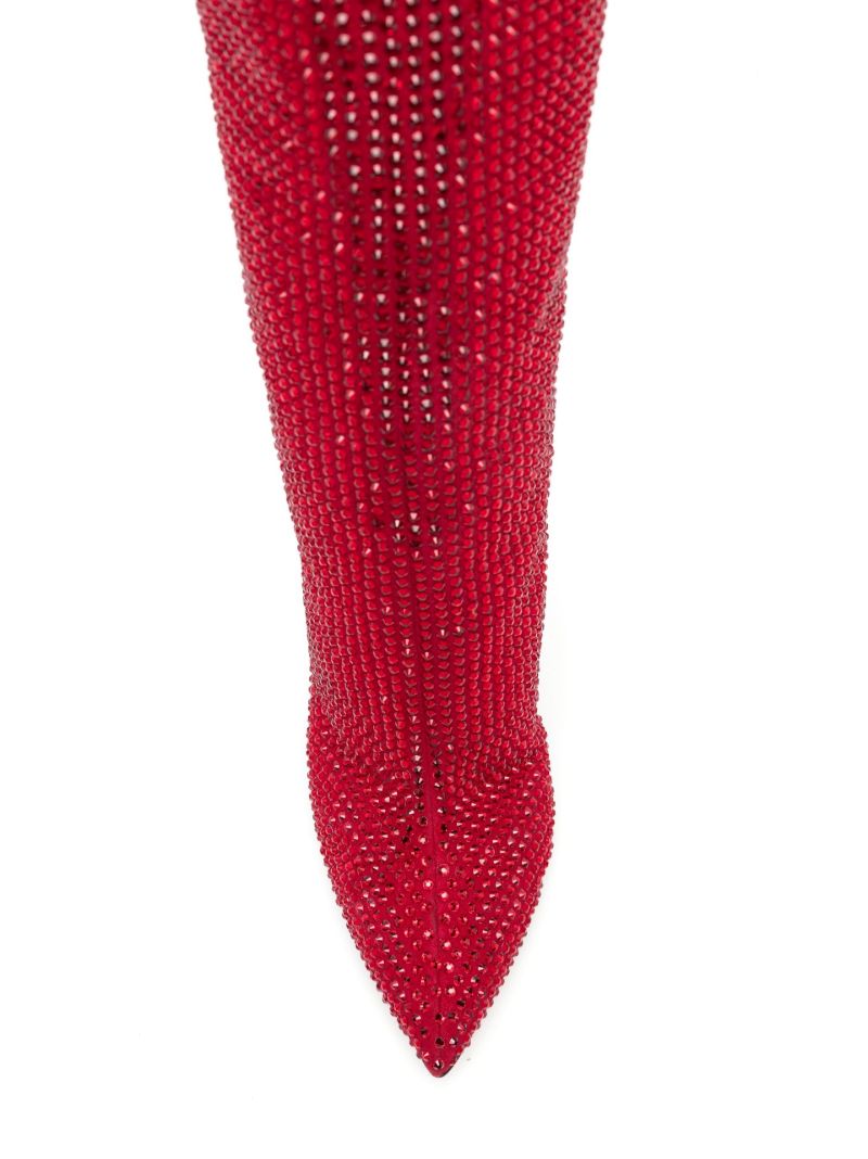 Red Holly 105 Crystal-embellished Knee-high Boots