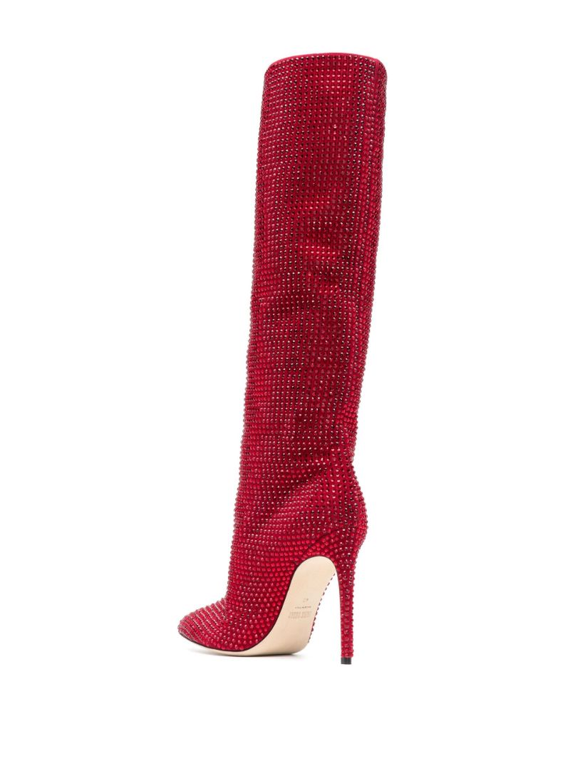 Red Holly 105 Crystal-embellished Knee-high Boots