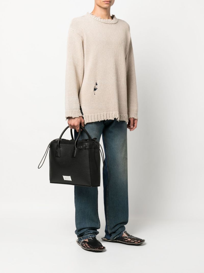 Black 5ac Daily Leather Tote Bag