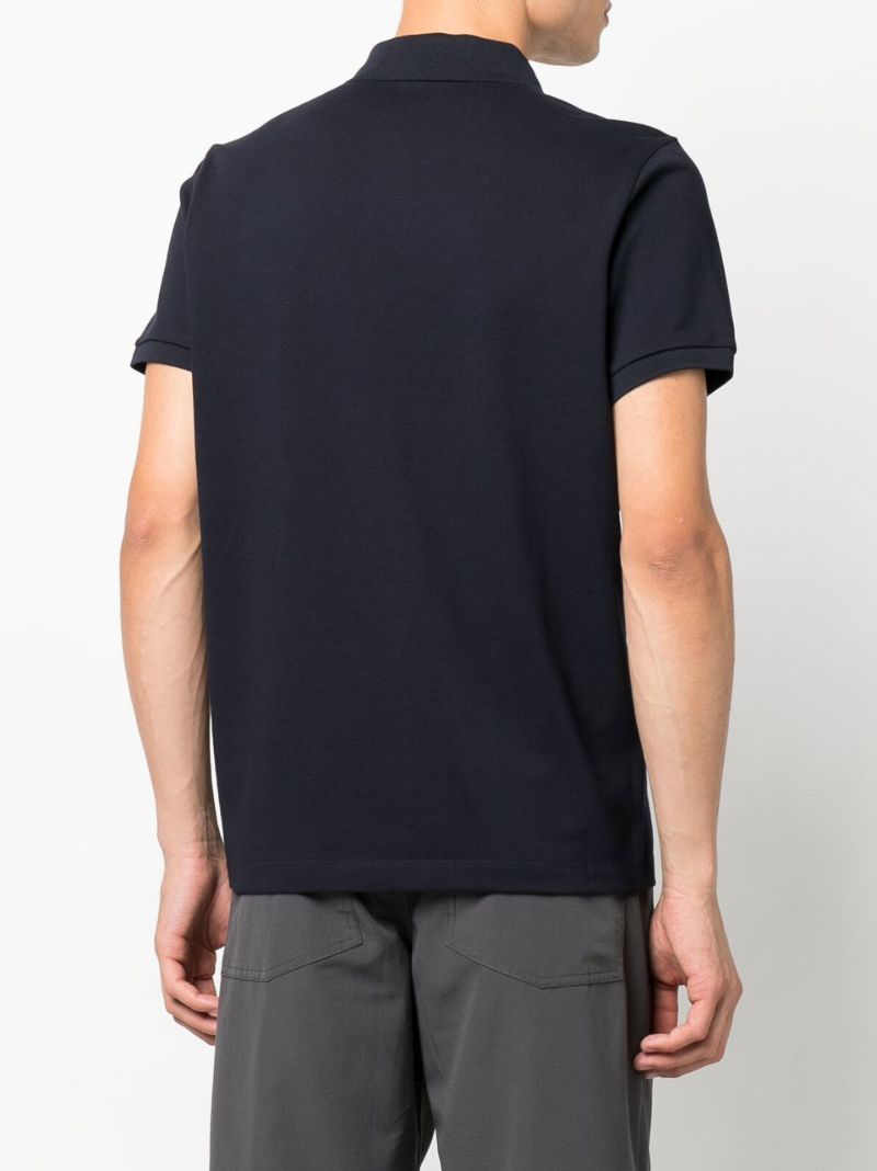 Blue Logo Patch Cotton PiquÃ_x0083_Â© Polo Shirt
