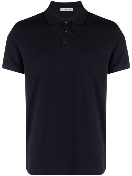 Blue Logo Patch Cotton PiquÃ_x0083_Â© Polo Shirt