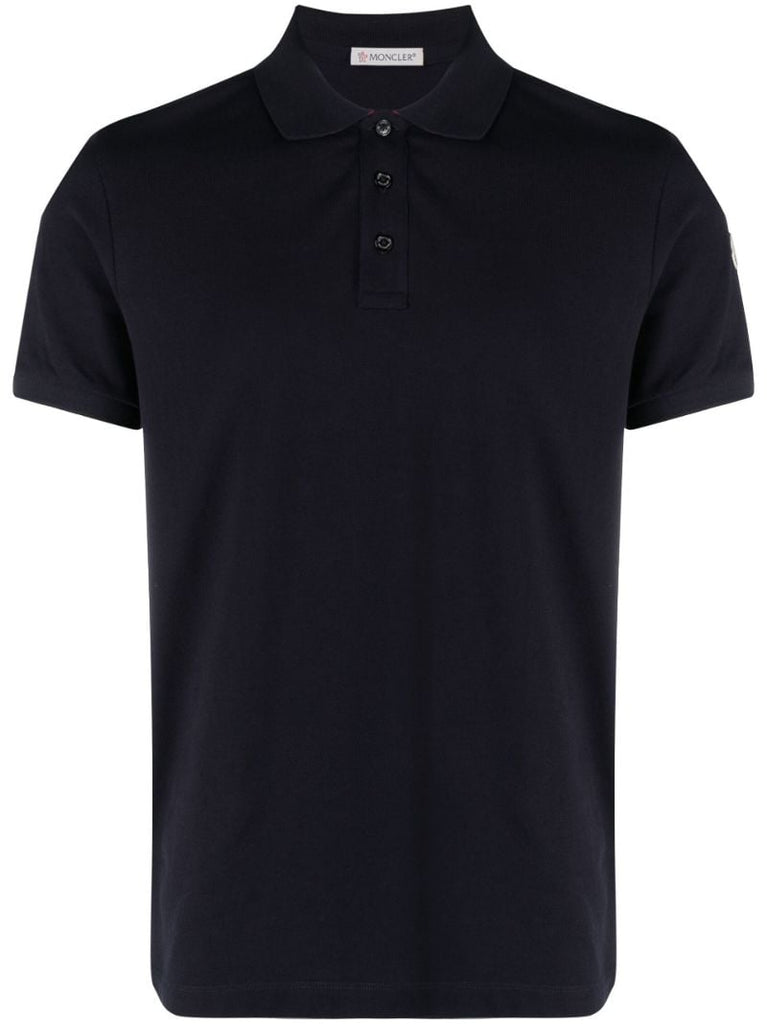 Blue Logo Patch Cotton PiquÃ_x0083_Â© Polo Shirt