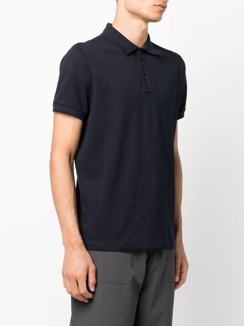 Blue Logo Patch Cotton PiquÃ_x0083_Â© Polo Shirt
