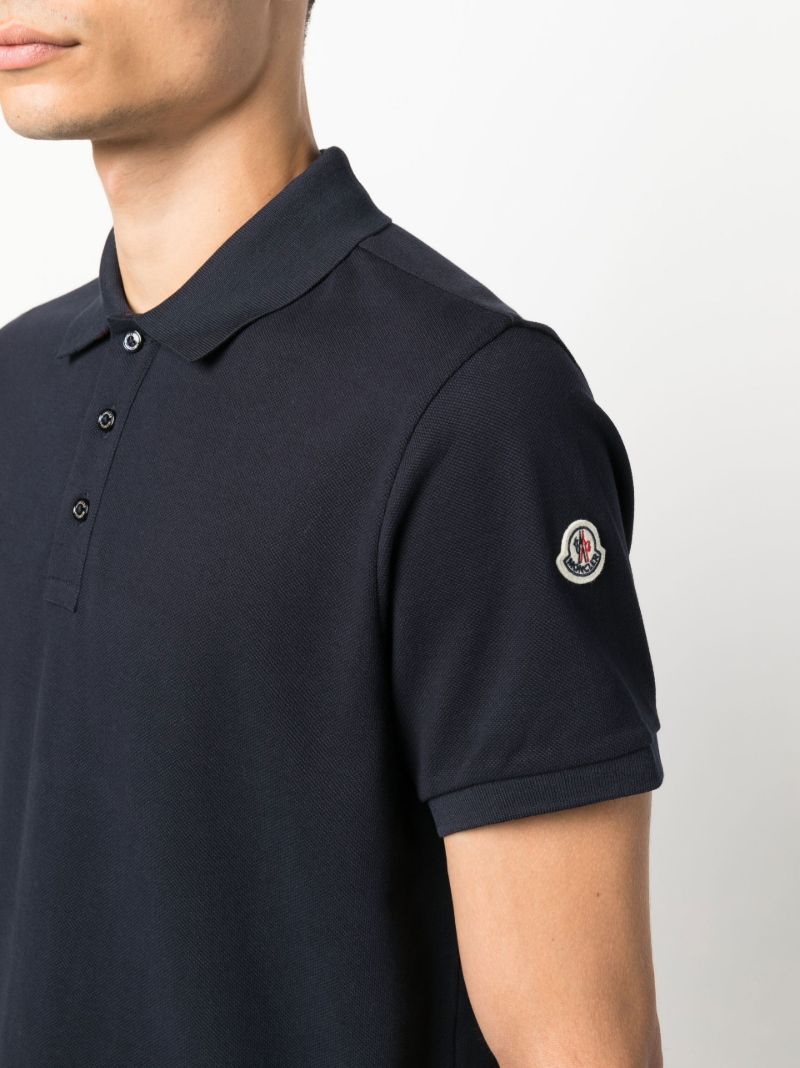 Blue Logo Patch Cotton PiquÃ_x0083_Â© Polo Shirt
