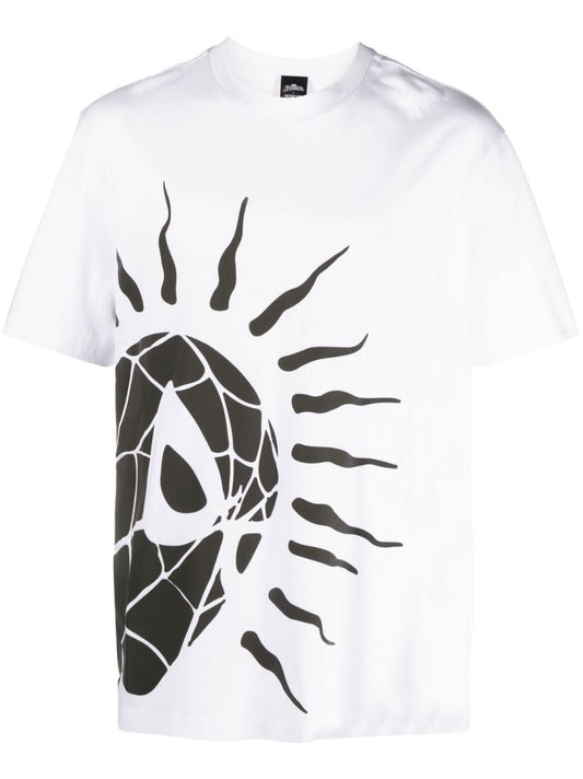 X Marvel White Spider-man Print Cotton T-shirt