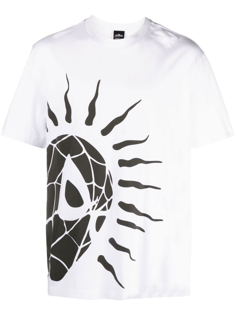 X Marvel White Spider-man Print Cotton T-shirt