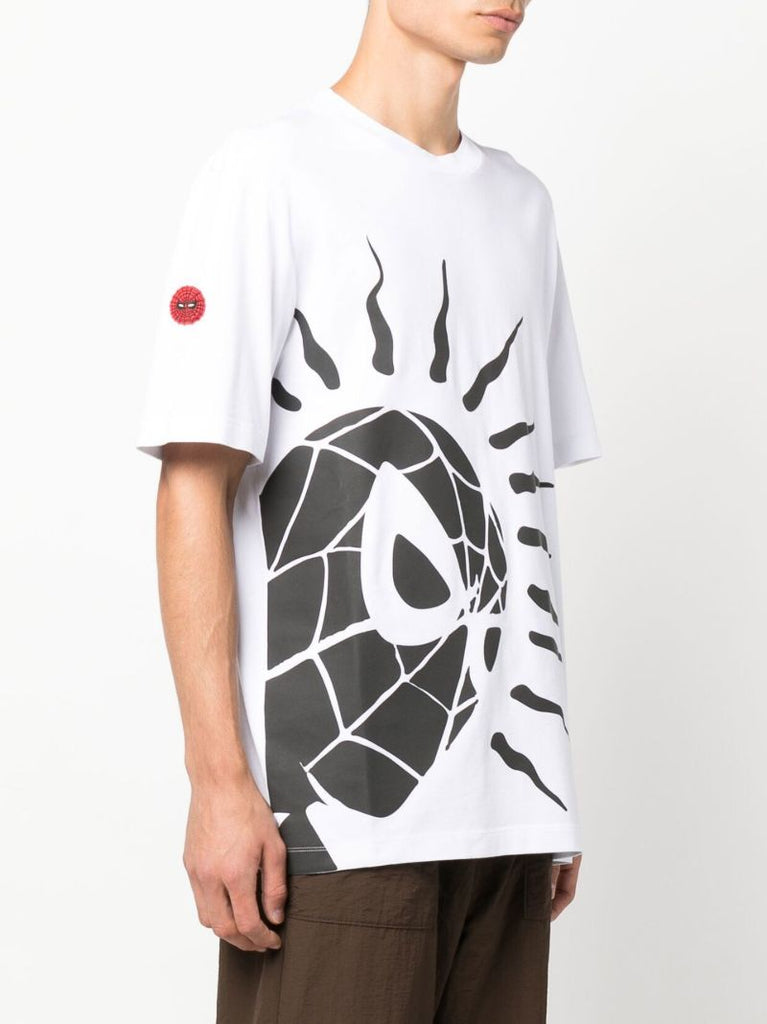 X Marvel White Spider-man Print Cotton T-shirt