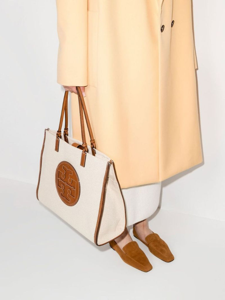 Neutral Ella Medium Canvas Tote Bag