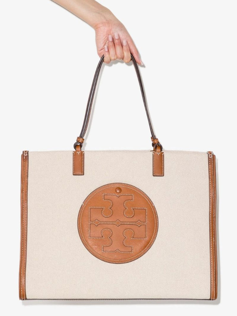 Neutral Ella Medium Canvas Tote Bag