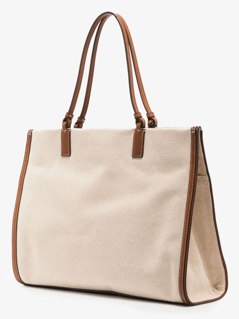 Neutral Ella Medium Canvas Tote Bag