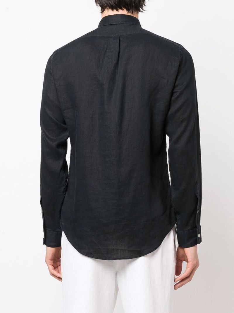 Black Polo Pony-embroidered Shirt