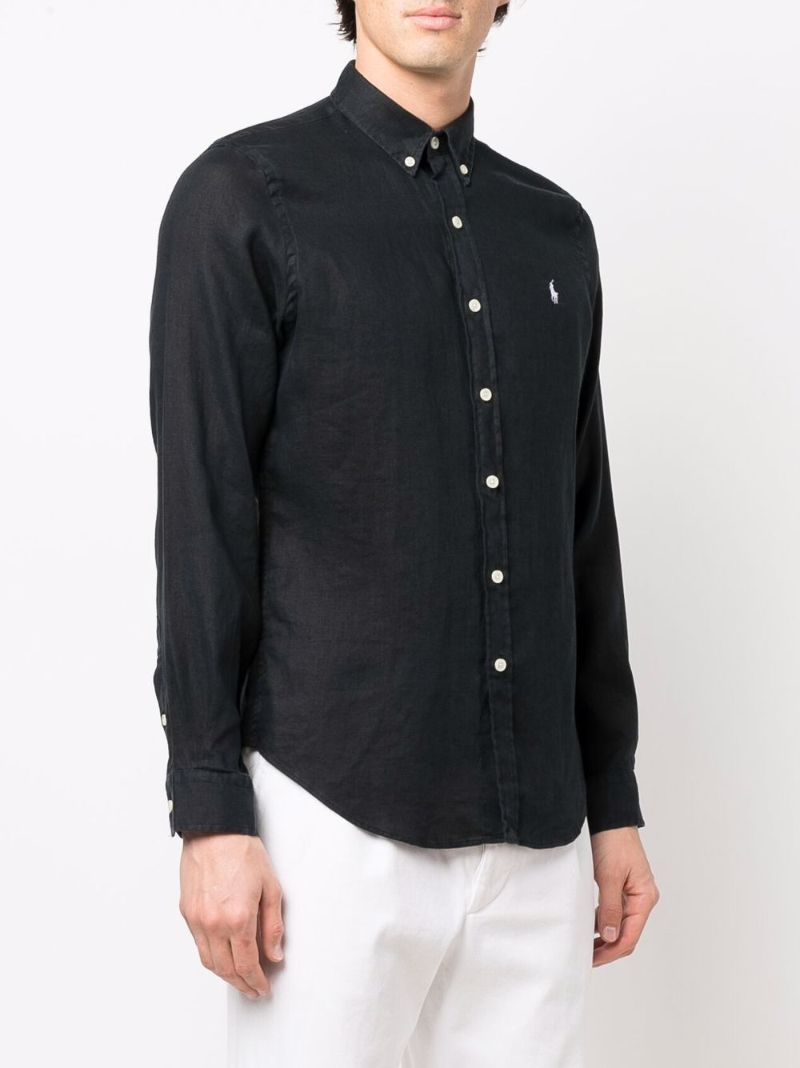 Black Polo Pony-embroidered Shirt