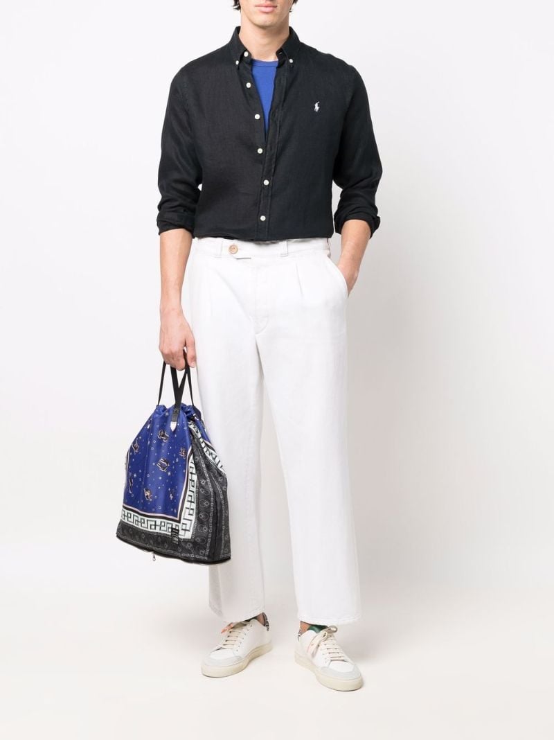 Black Polo Pony-embroidered Shirt