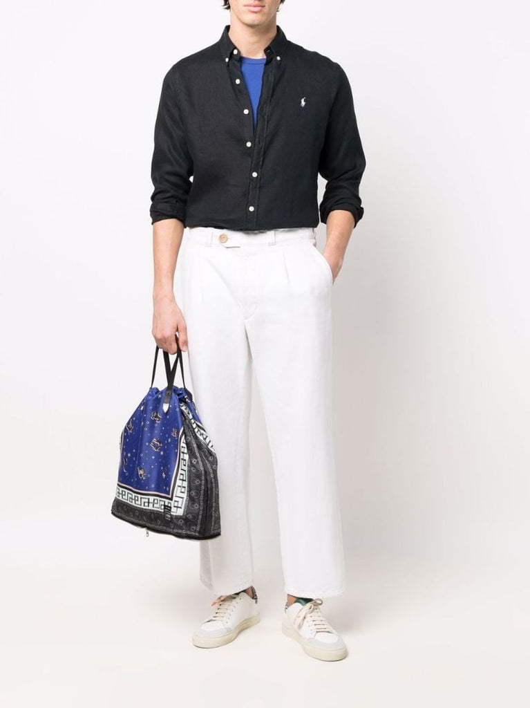 Black Polo Pony-embroidered Shirt