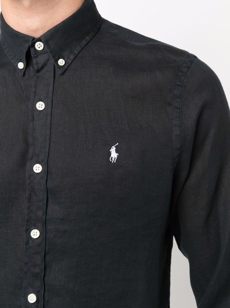Black Polo Pony-embroidered Shirt