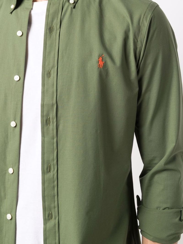 Green Logo Cotton Shirt
