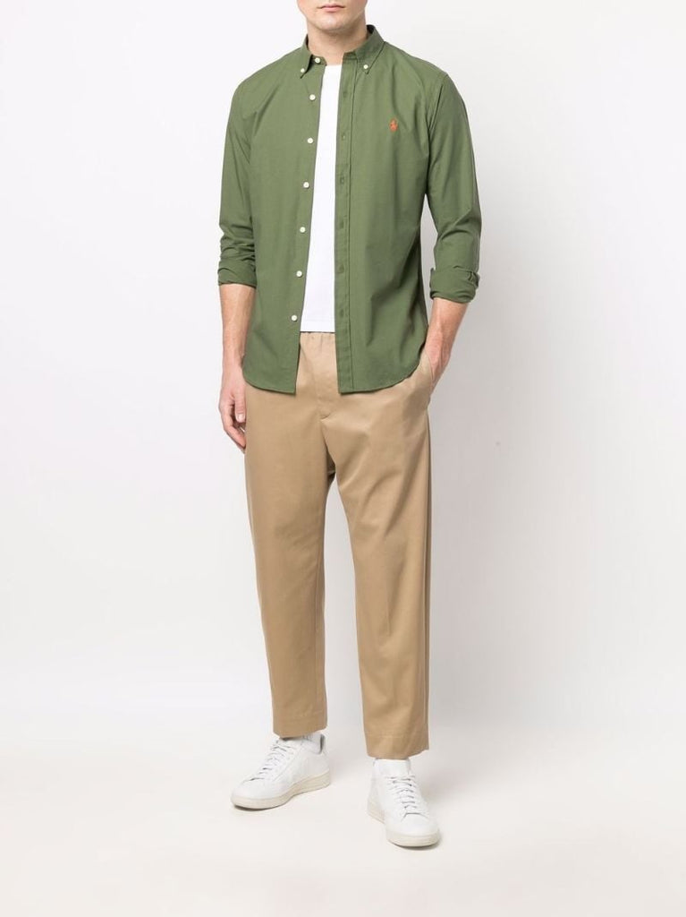 Green Logo Cotton Shirt