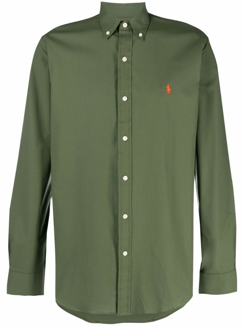 Green Logo Cotton Shirt