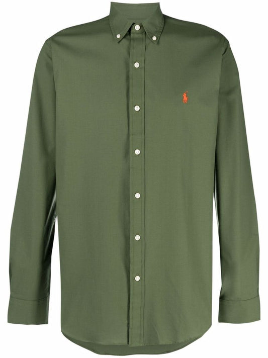 Green Logo Cotton Shirt