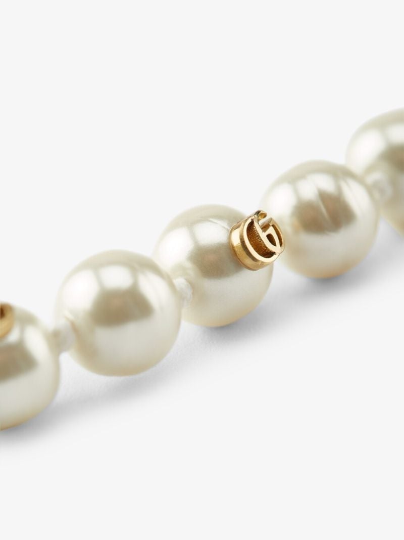 Gold-tone Bee Pearl Necklace