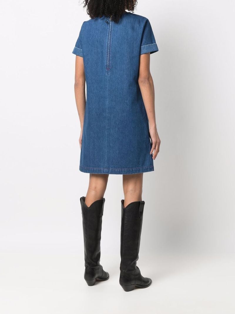Web Stripe Denim Mini Dress