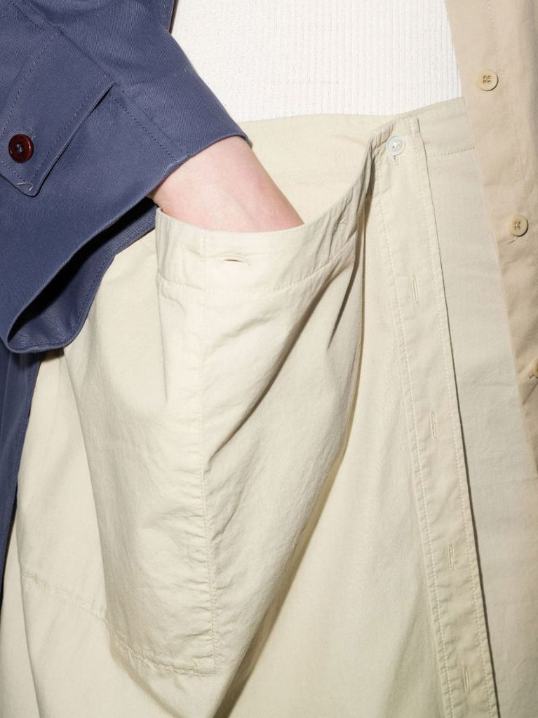 Buttoned Midi Wrap Skirt